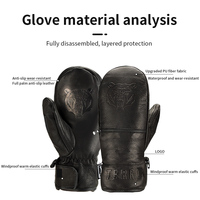 Gants de ski en cuir personnalisés OEM ODM, imperméables, thermiques, compatibles écran tactile, en cuir de chèvre véritable, antidérapants, vente en gros
