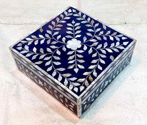 Joyero de madera hecho a mano de primera calidad con almacenamiento de Incrustaciones de nácar para accesorios de uso diario recuerdos - Product Image 2