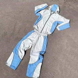 Conjunto Deportivo de Dos Piezas para Hombre, Chaqueta Cortavientos con Capucha y Logotipo Personalizado, Pantalones Deportivos de Poliéster/Algodón para Otoño - Product Image 4