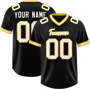 Camisetas de fútbol americano OEM manga rayas malla de secado rápido poliéster equipo personalizado Logo nombre números Impresión de transferencia de calor - Product Image 1