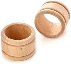 HF ที่ใส่แหวนผ้าเช็ดปากทำจากไม้ธรรมชาติปรับแต่งได้ของตกแต่งโต๊ะอาหารสำหรับงานแต่งงานงานหัตถกรรมแบบยั่งยืน - Product Image 3