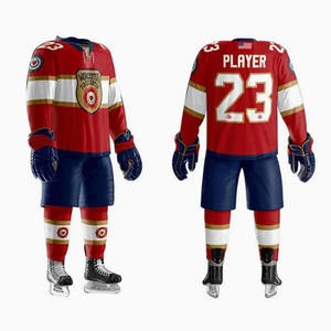 Maillot de hockey sur glace en polyester de haute qualité conception libre impression par sublimation logo brodé uniforme de hockey sur glace personnalisé - Product Image 3