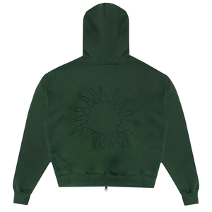 Sweat-shirts à capuche en coton 100% avec strass, lavage à l'acide, surdimensionné, fermeture éclair intégrale, sweat-shirt à capuche personnalisé, lourd, épaules tombantes, unisexe - Product Image 1
