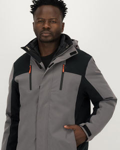 แจ็กเก็ตปลาปักเป้าสำหรับผู้ชายแบบหนาสองคอลเลอร์สไตล์สตรีทแบบปรับแต่งได้ลายตัวอักษร - Product Image 5