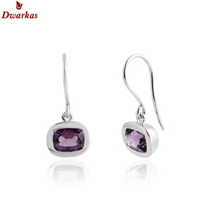 Boucles d'oreilles pendantes en argent sterling 925 massif avec pierre précieuse améthyste naturelle de haute qualité pour femmes - Product Image 1