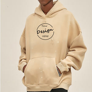 Sweat à capuche en coton éponge française délavé à l'acide en coton personnalisé avec poches sans ficelle - Product Image 1