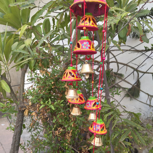 Carillon éolien Capture de rêve Fait à la main Multicolore Jardin Patio Intérieur Extérieur Pendaison de crémaillère Cadeau Boho Jardin Cloche suspendue - Product Image 6