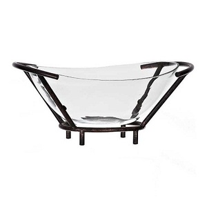 Bol décoratif avec support en fer forgé bol alimentaire de qualité supérieure de forme ronde de taille moyenne - Product Image 2