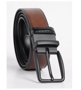 Ceintures formelles pour hommes à boucle à ardillon, réversibles, en cuir véritable de haute qualité, imperméables, écologiques et personnalisables - Product Image 1