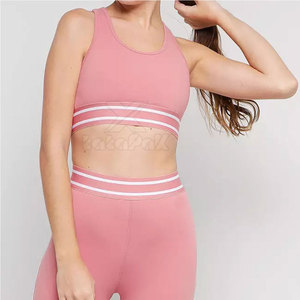 Ensemble de yoga 2 pièces pour femme, couleur unie, respirant, éco-responsable, taille élastique, logo avant, sans couture, haute qualité - Product Image 3