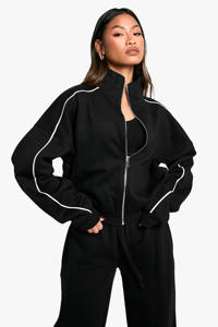 Nuevo diseño de detalle de tuberías con cremallera a través de chándal de pierna recta para mujer con capucha y Jogger conjunto de 2 piezas para gimnasio informal y ropa deportiva - Product Image 4