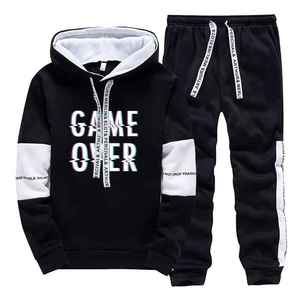 Sudaderas con capucha con estampado informal para hombre, conjunto de 2 piezas, gimnasio, trotar y diario, chándal cómodo de calle para trajes - Product Image 5