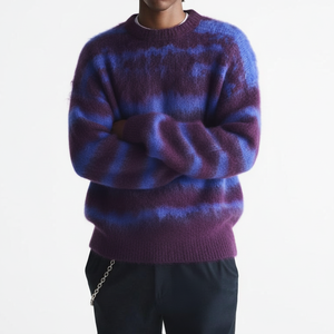 Suéter Personalizado para Hombre, Corte Ajustado, 100% Algodón, con Logotipo, Colorido, Color Oscuro, Tejido de Punto, Grueso para Invierno, Secado Rápido, Anti-Pilling, Suministro OEM - Product Image 1