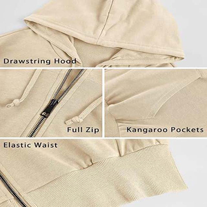 Women's Clothing <b>Crop</b> <b>Top</b> OEM Wholesale Cropped Zipper up Hoodies Custom Oversized Hooded Sweatshirts <b>for</b> Women's Breathable - Product Image 5