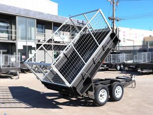 รถพ่วงแบบใหม่ ยี่ห้อใหม่เอี่ยม รถพ่วงบรรทุกแบบ Tandem ขนาด 10x6 ระบบไฮดรอลิก สำหรับงานหนัก ใช้ในฟาร์ม/สวน รถพ่วงแบบเทท้าย พร้อมมอเตอร์เกียร์ - Product Image 5