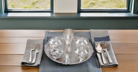 Ensemble de dîner traditionnel indien en laiton fabriqué à la main Thali assiette bols et cuillère en verre belle vaisselle pour cadeau argent