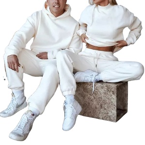 Custom Couples Sports Winter Blank Jogger Unisex Tech Fleece Tracksuit, Plain Hoody 2 Piece Fleece Women Cotton Plain Sweat Suit - Product Image 5