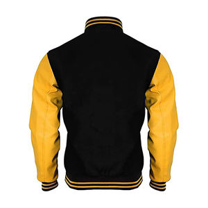 Vente en gros Nouveau design Vestes universitaires pour adultes Broderie personnalisée Hiver Baseball Letterman Vestes Veste noire - Product Image 2