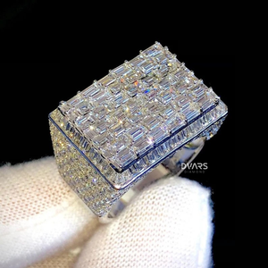 Bague Hip Hop en Argent Massif 925 Entièrement Sertie de Moissanite, Design Personnalisé, Plaqué Or Rose, Cadeau pour Lui - Product Image 3