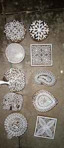 Custom Made Small Mini <b>Wooden</b> Blocks Suitable for Henna Arts and Textile Printing Available in a Huge Assortment of Designs - Product Image 6