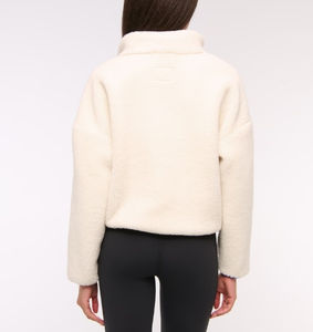 เสื้อสเวตเตอร์มีซิปไซส์ใหญ่พิเศษสำหรับผู้หญิงผ้าถักนิตติ้งพร้อมโลโก้ด้านหน้า - Product Image 5