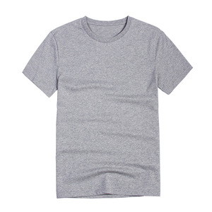 T-shirt col rond personnalisé avec logo OEM, manches courtes, vente en gros, décontracté, imprimé sur mesure, été, tricoté, respirant, en coton vierge pour homme - Product Image 2