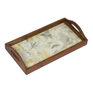 ถาดเสิร์ฟไม้ตกแต่งแบบฝังกระดูกสำหรับบ้านโรงแรมร้านอาหารใช้สำหรับตกแต่งงานจัดเลี้ยงถาดเซิร์ฟเวอร์ทรงกลมทำด้วยมือ - Product Image 6