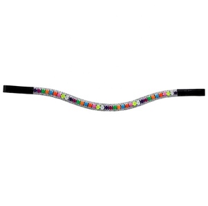 Banda de cejas de caballo Premium de forma recta UV más vendida del fabricante indio onda de cuero de cristal perla para montar a caballo - Product Image 1