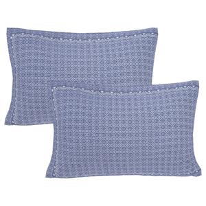 Juego de 3 Piezas de Sábanas y Fundas de Almohada de Algodón 240 Hilos con Estampado Floral Azul Claro para Cama Doble (SHKV1029) - Product Image 1