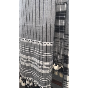 Pañuelo/Bufanda Étnica Floral Tejida a Mano para Mujer, Diseño Premium Transpirable de Rayón Bambú Pergamino/Carbón B para Fiestas - Product Image 2