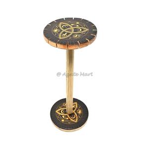 Beau pendule de méditation personnalisé en bois Triple lune Ankh avec motifs célestes porte-pendule en bois - Product Image 1