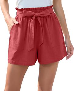 Shorts Deportivos de Verano Transpirables con Volantes y Cordones para Mujer, Cintura Media, Tejidos - Product Image 3