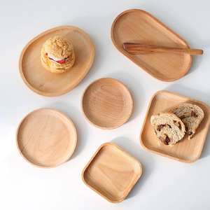 Petite assiette en bois prix le moins cher meilleure qualité mélange de tailles et de formes ensemble de vaisselle en bois d'acacia - Product Image 6