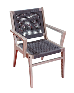 Ove Ensemble de meubles modernes en bois massif pour l'extérieur 4 chaises confortables avec accoudoir Design portable durable pour hôtels jardins appartements - Product Image 2