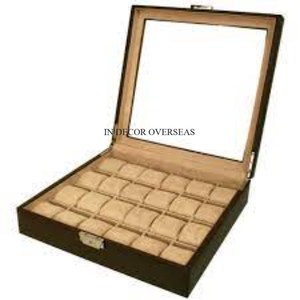 Vintage Rustic Art Designer High Standard Quality Acacia Wooden And Transparent Glass Made Rectangle Shape <b>Watch</b> Display <b>Case</b> - Product Image 4