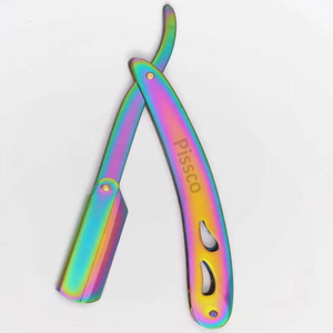 Rasoir de sécurité à lame droite en acier inoxydable pour hommes, avec logo personnalisé, pour barbier et salon de coiffure, vente en gros - Product Image 2