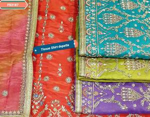 ชุดสูทแฟนซีปักด้วยมือสำหรับผู้หญิงดีไซน์เนอร์ทันสมัยแฟชั่นอินเดียไม่เย็บติดสำหรับปาร์ตี้ - Product Image 3