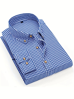 Kemeja Pria Bergaya 100% Katun Poplin Polos Kerah Kancing Formal Lengan Panjang Bernapas Ramah Lingkungan Anti Kusut Berkualitas Tinggi