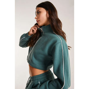 Sweat-shirt oversize en coton bio pour femme, col rond, molleton épais de qualité supérieure, épaules tombantes - Product Image 2