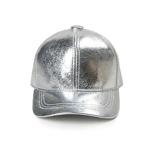 Hiver Casquette de baseball unisexe en cuir véritable Hommes Femmes Outdoor Casual Bright Golden/Silver Hip Pop Hat Male Hockey Snapback - Product Image 4