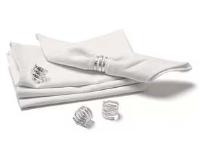 Porte-serviettes en fer blanc perlé élégant, artisanat artisanal, décoration de table écologique pour la salle à manger moderne, accessoire de fête de luxe - Product Image 6