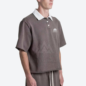 Vente flash Chemises polo pour hommes surdimensionnées Chemises polo pour hommes surdimensionnées sur mesure Chemises polo pour hommes surdimensionnées de couleur unie - Product Image 5