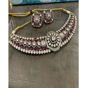 Beautiful Best Quality Designer <b>Gold</b> Plated Kundan Stones Necklace <b>Set</b> With <b>Earrings</b> for Wedding Party Wear Collection For Women - Product Image 1