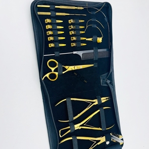 Kit d'extension de cheveux professionnel en or plasma 21 pièces, micro-anneau et boucle de perles nano, ensemble d'outils d'installation avec pinces et accessoires - Product Image 5