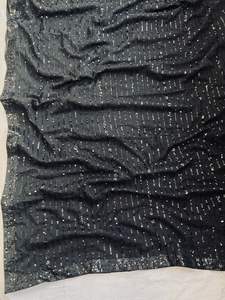 Sari traditionnel en georgette noire avec chemisier en soie fantaisie, sari indien de mode pour les mariages et les fêtes - Product Image 6