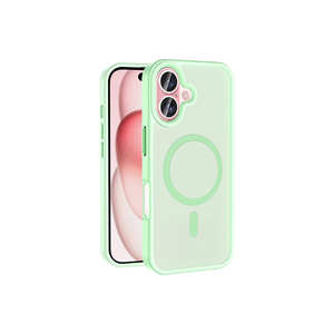 Coque de protection Netzy vert clair pour iPhone 16 compatible MagSafe SAFA Sio avec fonction anti-traces de doigts et charge magnétique - Product Image 1