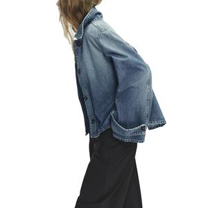 Chaqueta Vaquera de Alta Calidad, Color Sólido, Estilo Personalizado, Cierre Frontal con Botones Ocultos, Bolsillos Laterales, Estilo Casual - Product Image 6