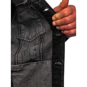 Chaqueta Vaquera Personalizada de Alta Calidad para Hombre, con Diseño de Estampado de Parches Vintage y Detalles de Botones - Chaqueta de Invierno de Gran Venta - Product Image 5