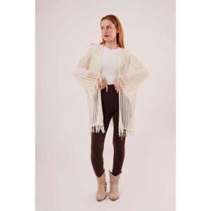 Lustrin Women's Casual for Cardigan with Tassel Details and Perforated Knit Design Soft Breathable Standard Fit - Product Image 1