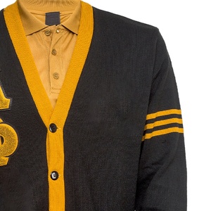 Capítulo Eventos Alfa |   Suéter Cárdigan Phi Alpha de Alta Calidad con Letras Griegas en Relieve, Cuello en V, Manga Larga, Letras Bordadas - Product Image 4